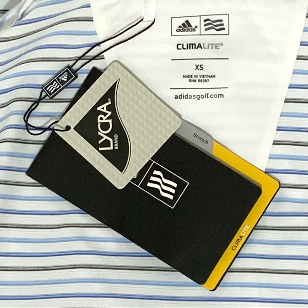 NEW Size XS Adidas National Asian Golf Association Sleeveless Striped Polo Shirt - Picture 10 of 11